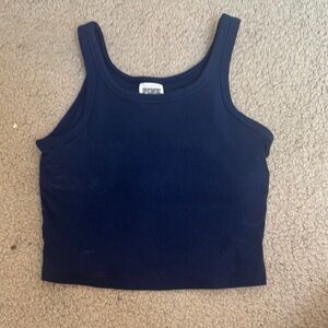PINK Victoria's Secret Blue Fitted Crop Tank Top